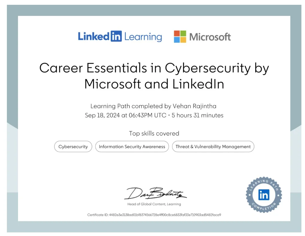 Cybersecurity Certificate